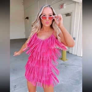 Pink Fringe Dress